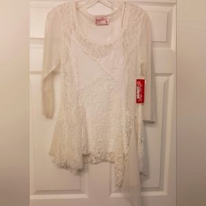 Tango Mango lace overlay baby doll top